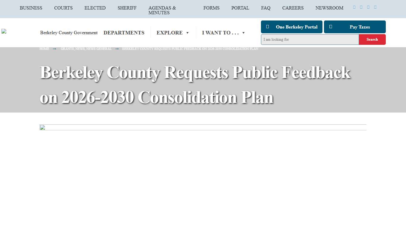 Berkeley County Requests Public Feedback on 2026-2030 Consolidation Plan – Berkeley County Government