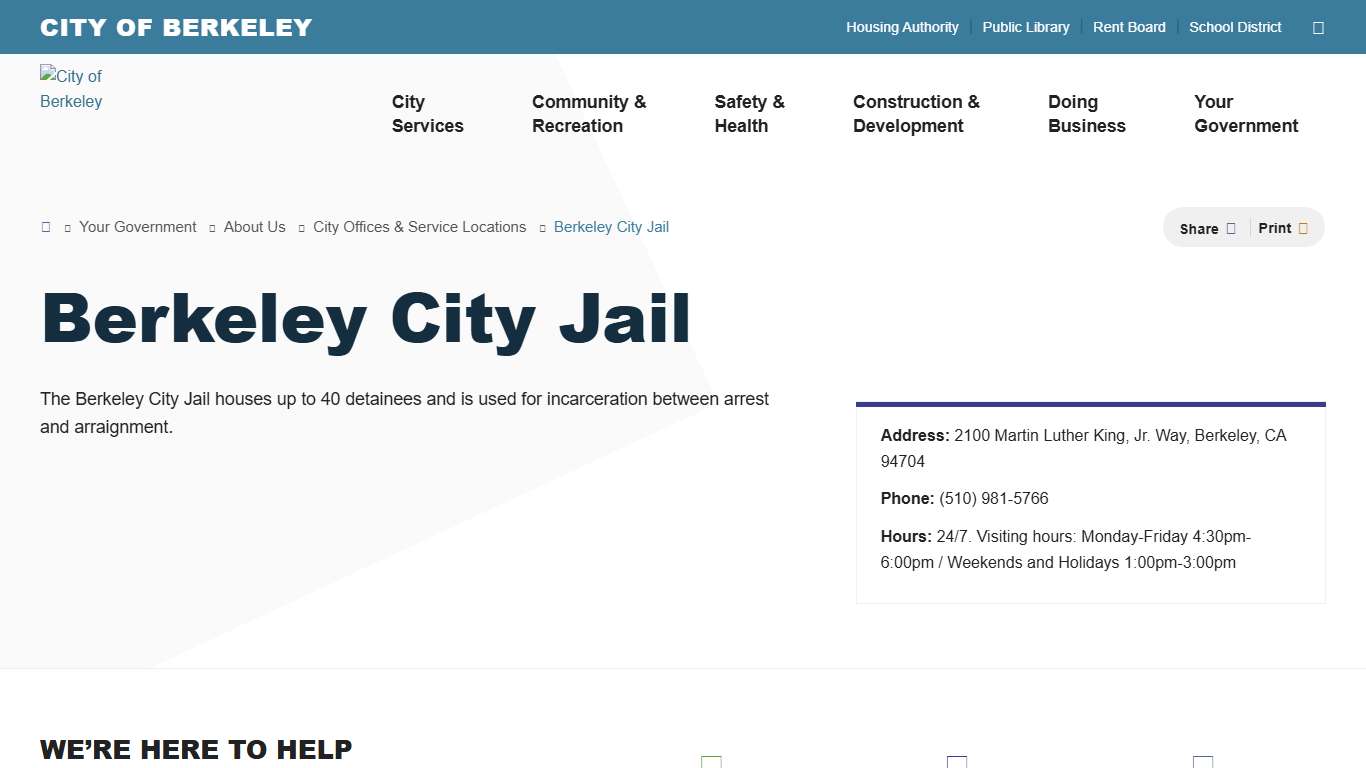 Berkeley City Jail City of Berkeley